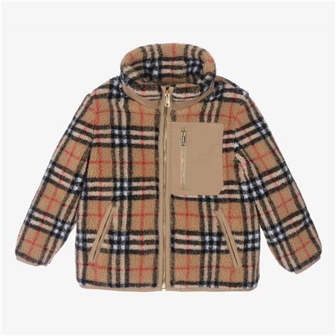 burberry vintage check fleece jacket|Check Fleece Jacket in Salt .